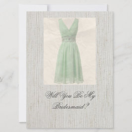 私の花嫁メイドヴィンテージグリーン招待状 招待状