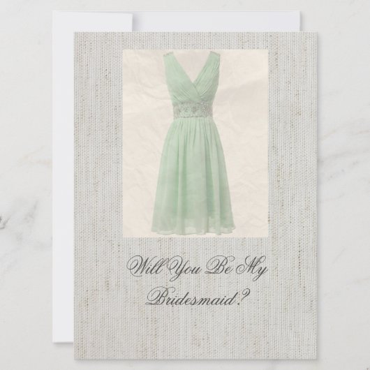 私の花嫁メイドヴィンテージグリーン招待状 招待状 (正面)