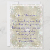 私の花嫁メイドヴィンテージグリーン招待状 招待状 (裏面)