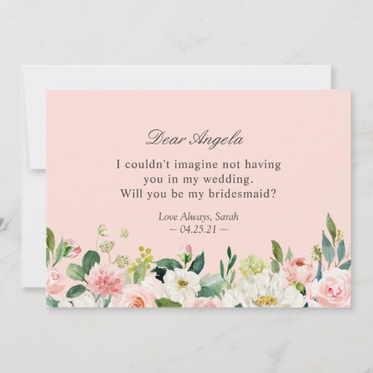 私の花嫁メイド幾何学的赤面フローラか 招待状 (裏面)