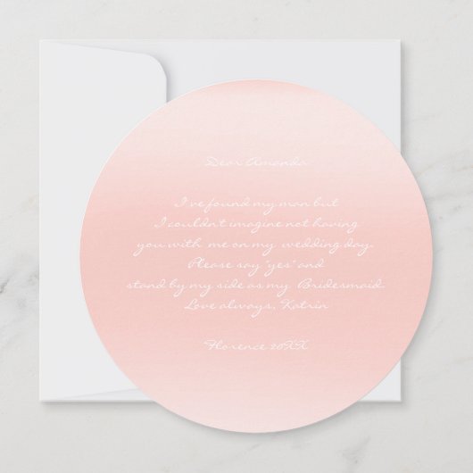 私の花嫁メイド白ピンクローズ赤面か 招待状 (裏面)