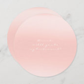 私の花嫁メイド白ピンクローズ赤面か 招待状 (正面/裏面)