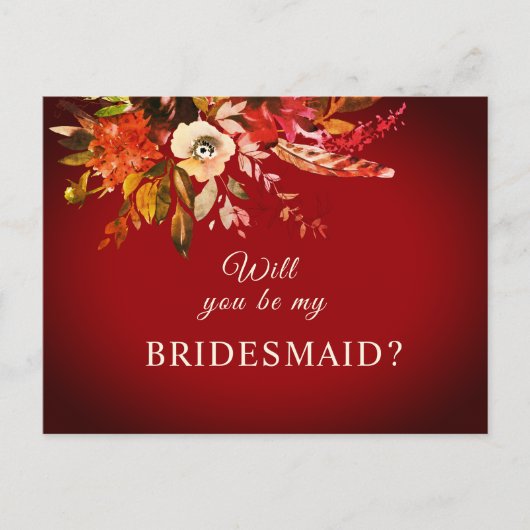 私の花嫁メイド秋のフローラ赤 ポストカード (正面)