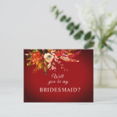 私の花嫁メイド秋のフローラ赤 ポストカード (スタンド正面)