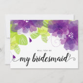 私の花嫁メイド紫の花のカードか 招待状 (正面)