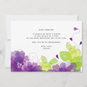 私の花嫁メイド紫の花のカードか 招待状 (裏面)