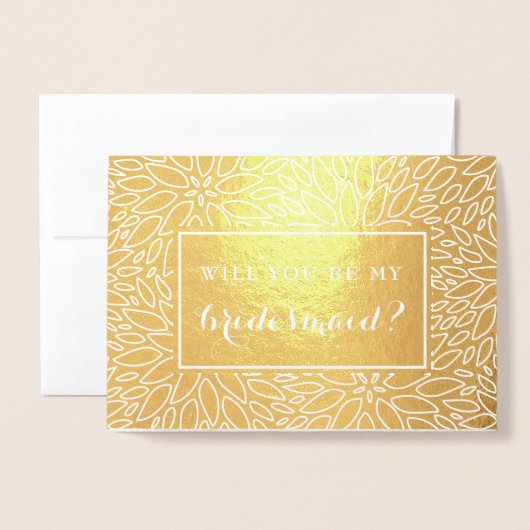 私の花嫁メイド金ゴールドダリアエレガントカード 箔カード (封筒付き正面)