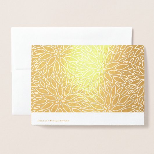 私の花嫁メイド金ゴールドダリアエレガントカード 箔カード (裏面封筒付き)