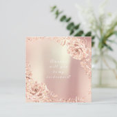 私の花嫁メイド金ゴールドピンクローズリース 招待状 (スタンド正面)