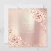 私の花嫁メイド金ゴールドピンクローズリース 招待状 (正面)