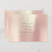 私の花嫁メイド金ゴールドピーチピンク赤面 招待状 (正面/裏面)