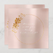 私の花嫁メイド金ゴールド白赤面ピンク 招待状 (正面/裏面)