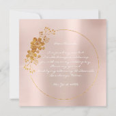 私の花嫁メイド金ゴールド白赤面ピンク 招待状 (裏面)