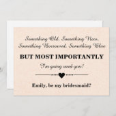 私の花嫁介添人になってくれない？ 招待状 (正面/裏面)