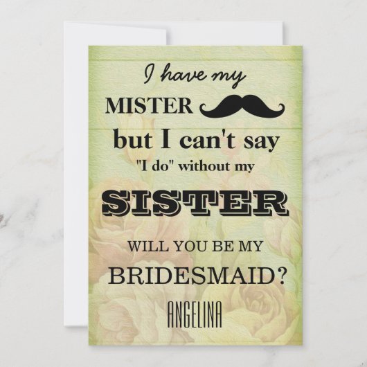 私の花嫁介添人になってくれない？ 招待状 (正面)