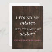 私の花嫁介添人になってくれない？ 招待状 (正面/裏面)