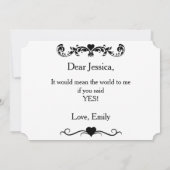 私の花嫁介添人になってくれますか？ タイポグラフィー結婚式 招待状 (裏面)