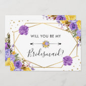 私の花嫁介添人になってくれますか 春の花 ウェディング 招待状 (正面/裏面)