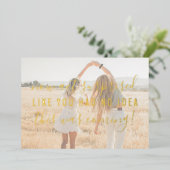 私の花嫁介添人に驚いた行おもしろい為 箔招待状 (立ち正面)