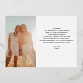 私の花嫁介添人に驚いた行おもしろい為 箔招待状 (裏面)