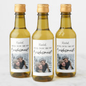私の花嫁介添人のプロポーズのカスタム写真 ワインラベル (ボトル)