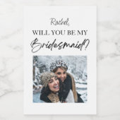 私の花嫁介添人のプロポーズのカスタム写真 ワインラベル (シングルラベル)