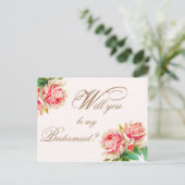 私の花嫁付きハガキバラ インビテーションポストカード (スタンド正面)