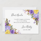 私の花嫁付添人になってくれますか 春の花 ウェディング 招待状 (裏面)