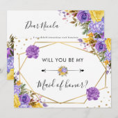 私の花嫁付添人になってくれますか 春の花 ウェディング 招待状 (正面/裏面)
