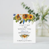 私の花嫁素朴のメイドになる | ネイビーサンフラワーボホ 招待状 (スタンド正面)