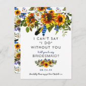 私の花嫁素朴のメイドになる | ネイビーサンフラワーボホ 招待状 (正面/裏面)