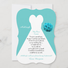 私の花嫁結婚のドレスはアクア 招待状