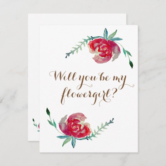 私の花形の招待はがき 招待状 (正面/裏面)