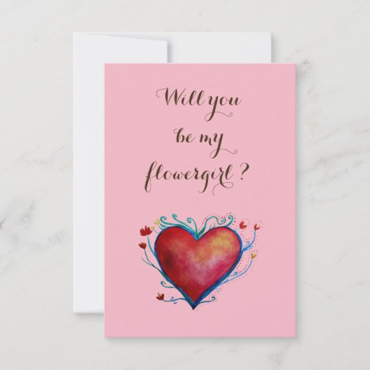 私の花柄ピンクの招待状は? 招待状 (正面)