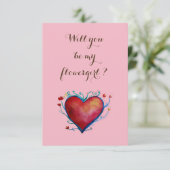 私の花柄ピンクの招待状は? 招待状 (スタンド正面)