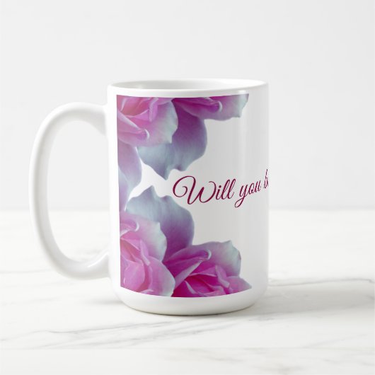 私の花、バラ コーヒーマグカップ (左)