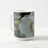 私の花、白い花の写真 コーヒーマグカップ (正面左)
