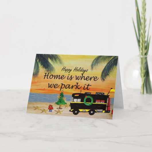 私の芸術からRVキャンパーのクリスマスカード カード (正面)
