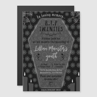 私の若い人のための葬儀20代30歳の誕生日への死 マグネット招待状