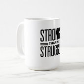 私の苦労より強い コーヒーマグカップ (正面左)