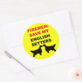 私の英語のセッター救の消防士 ラウンドシール (封筒)