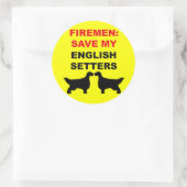 私の英語のセッター救の消防士 ラウンドシール (バッグ)