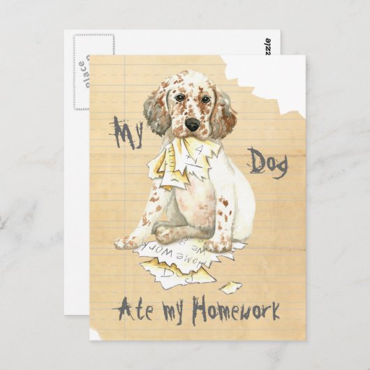 私の英語は宿題食べを設定する ポストカード (正面/裏面)