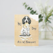 私の英語コッカー食べスパニエル犬私の宿題はがき ポストカード (スタンド正面)