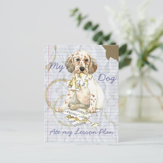 私の英語設定食べ者のレッスンプラン ポストカード (スタンド正面)