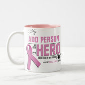 私の英雄のマグをカスタマイズ: 乳癌 ツートーンマグカップ (左)