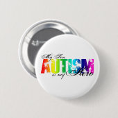 私の英雄私の息子-自閉症 缶バッジ (正面&裏面)