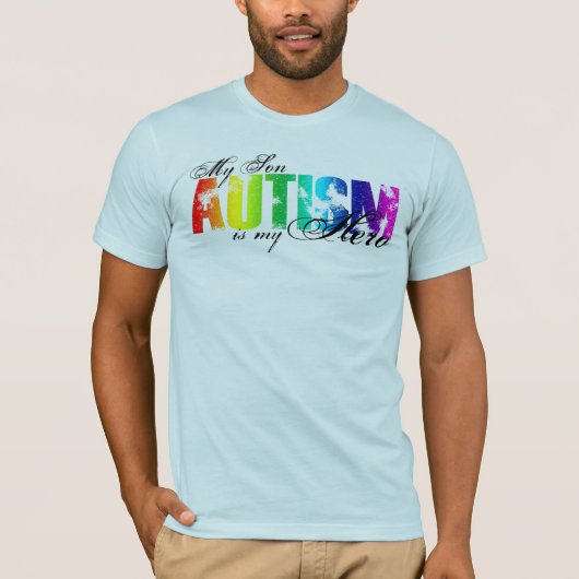 私の英雄私の息子-自閉症 Tシャツ (正面)