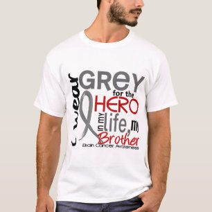 私の英雄2の兄弟の脳腫瘍のための灰色 Tシャツ