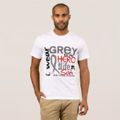 私の英雄2の息子の脳腫瘍のための灰色 Tシャツ (正面フル)